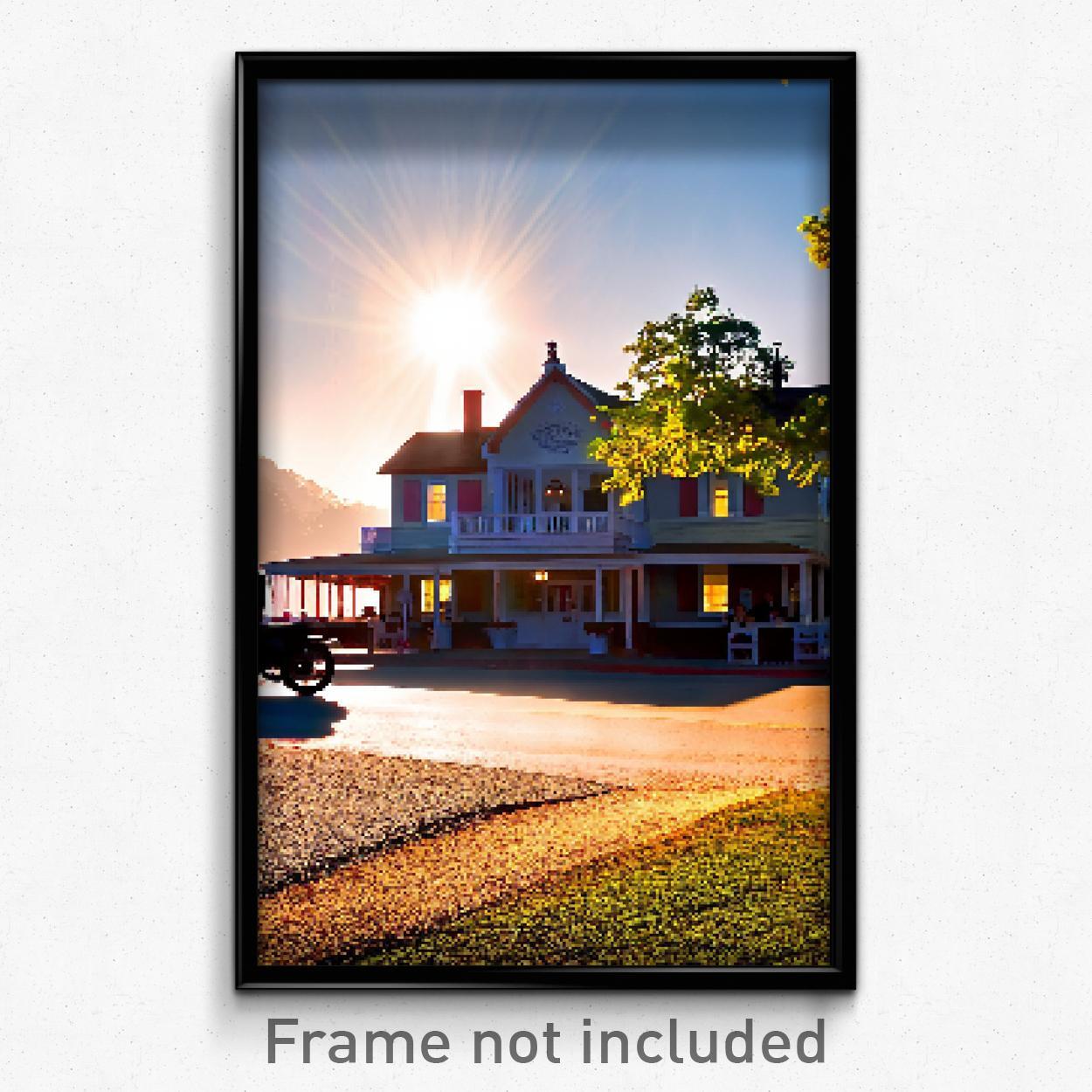 8 Bit Psychedelic Pixel Art Poster - Elegant County Video Game Print