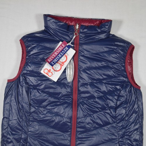 David Barry Duffa Reversible Down & Feather Gilet Navy/Burgundy BNWT Size UK 12 - Picture 4 of 20