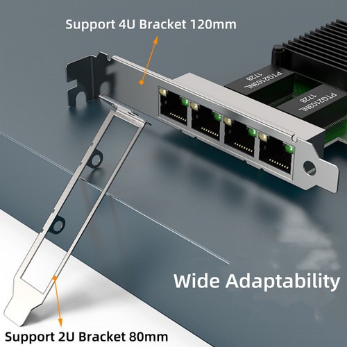 4 RJ45 Port PCI-E Gigabit Ethernet Card Adapter Accessories Low Profile Bracket - Picture 9 of 13