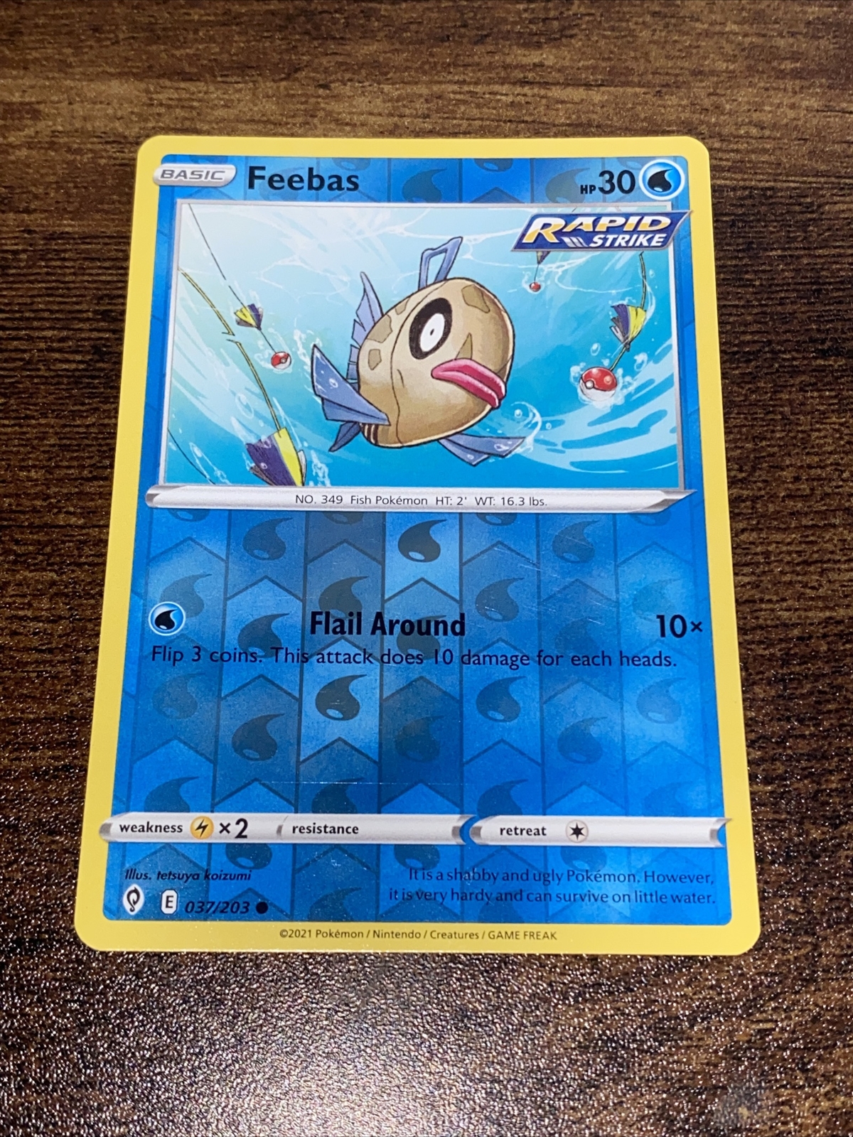 Pokemon Evolving Skies Feebas Reverse Holo 37/203 D3176*