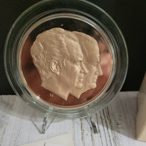 1973 Presidential Inaugural Medal Bronze Proof Nixon Agnew Franklin Mint mit Box - Bild 1 von 4