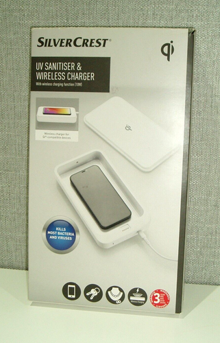 SILVER CREST UV SANITISER & WIRELESS CHARGER - WHITE - BOXED - NEW OTHER