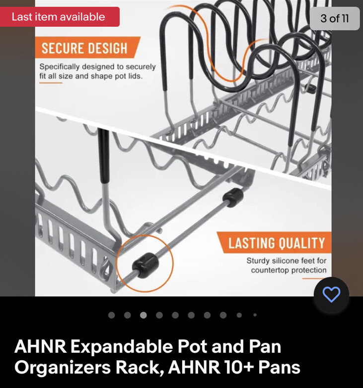 ‎AHNR Expandable Pot and Pan Organizers Rack, AHNR 10+ Pans 
