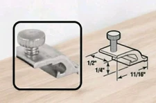 Prime-Line Mill Aluminum Storm Door Panel Clip For 1/2" w x 1/4" drop 8 pk