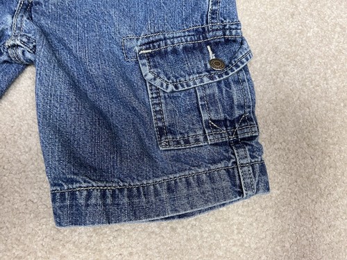 Levi’s Shorts Boys 6 Blue Denim Cargo Chino Cotton Pockets Youth Kids VINTAGE - Picture 2 of 10