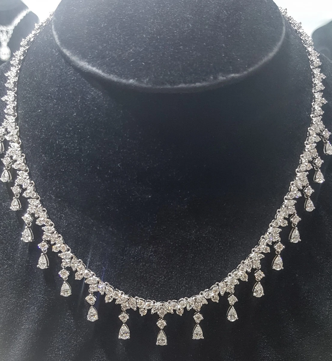 White diamond necklace set deals
