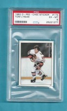 1982-83 OPC Sticker 174 Tom Lysiak Black Hawks! PSA 6 EX-MT! ONLY 1 PSA HIGHER!