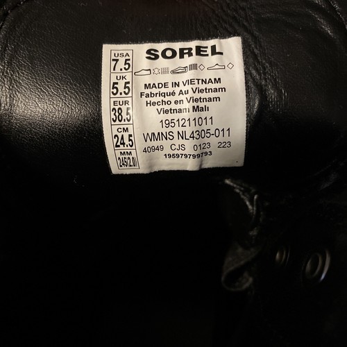 Sorel Women's 7.5 Chunky Boots Black Winter Waterproof - Picture 6 of 13