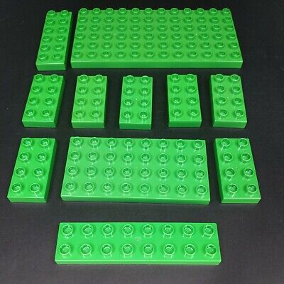 8 ~ 2x4 Lime Green Standard Plate Bricks ~ Lego ~ NEW
