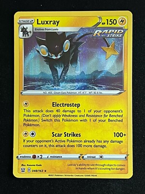 Pokemon TCG Card Battle Styles Luxray 048/163 Rare Holo Rapid Strike | eBay