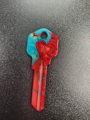 I LOVE YOU PRINTED KWIKSET KW1/KW10 KEYBLANK - READ DETAILS BELOW