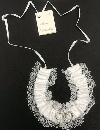 White Lace Wedding Charm Horseshoe Horse Shoe Bridal Lucky silver Love Heart - Picture 2 of 5