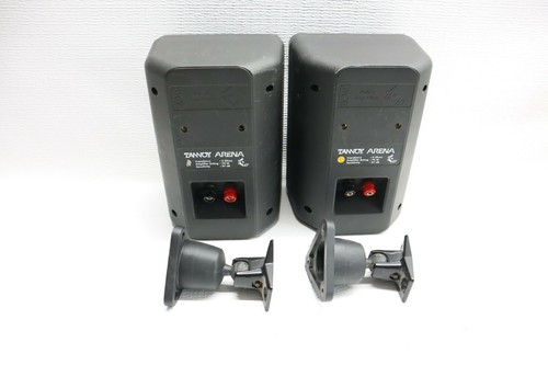 Used Working Original Black Tannoy Arena Stereo Monitor Speakers 2-Way & Bracket - Picture 7 of 11