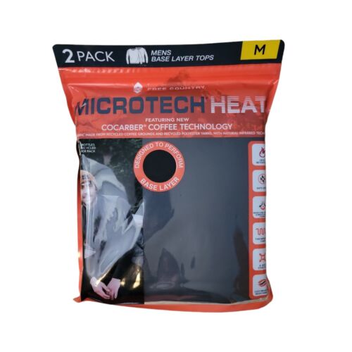 Free Country Men's Microtech Heat Cocarber Base Layer Tops, 2 Pk - Picture 1 of 2