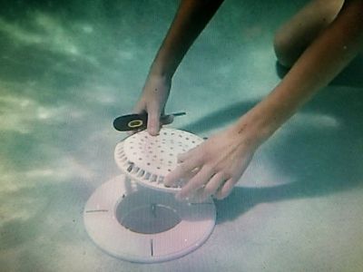 Universal swimming pool main drain adapter - white (also avail in black or grey)