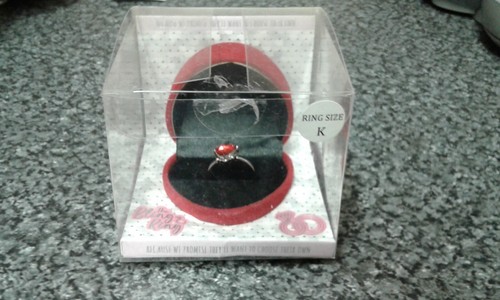 Brand New Ladies Red Heart Bling Ring, Ring Size K. Box Been open Ring Not Worn - Picture 4 of 9
