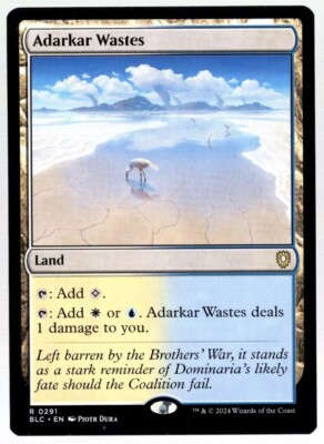 #ad #ad Adarkar Wastes 0291 Pain Land Non Foil Rare Bloomburrow MTG Near Mint $1.59