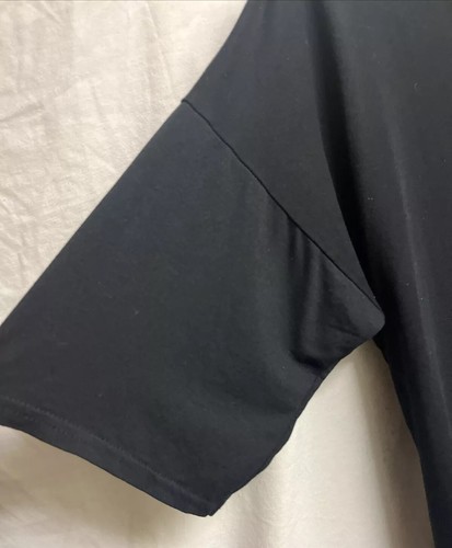 Black Mix Size 12 Graphic “Seek the Storm” V Neck T- Shirt Grunge Festival Top - Picture 13 of 13