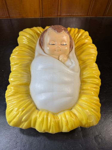 * Vintage Blow Mold Christmas Nativity General Foam Baby Jesus Light Up