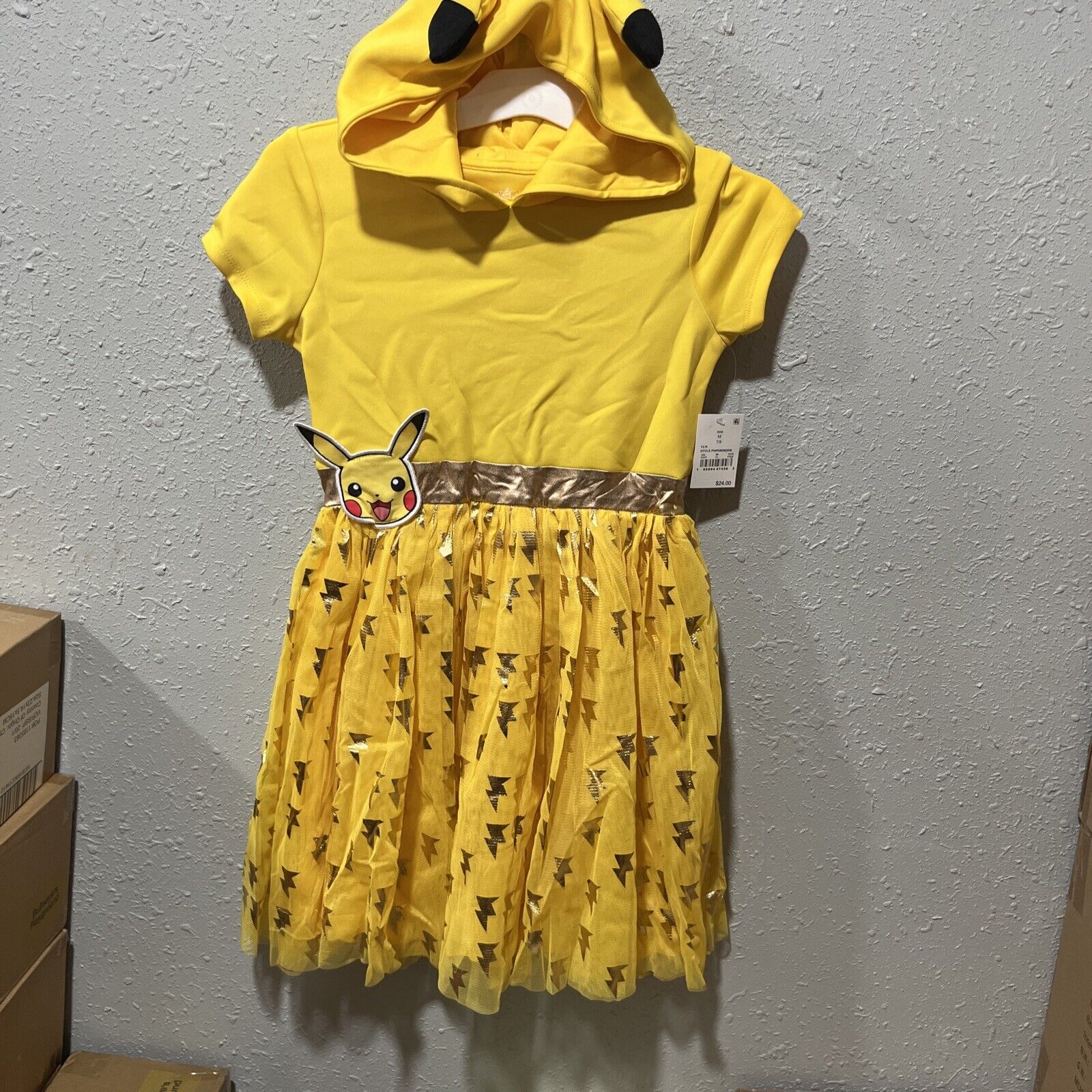 Girls' Pokemon Pikachu Cosplay Tutu Dress - Yellow size Medium 7/8