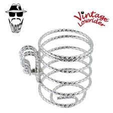 AUTHENTIC VINTAGE LOWRIDER SQUARE TWISTED STEEL CHROME BICYCLE CUP HOLDER.