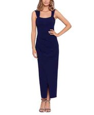 Betsy & Adam L106506 Womens Navy Strappy-Back Evening Gown Dress Size 4