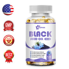 Black Seed Oil Capsules 1000mg 120 Softgels - Cold Pressed Black Cumin Seed Oil