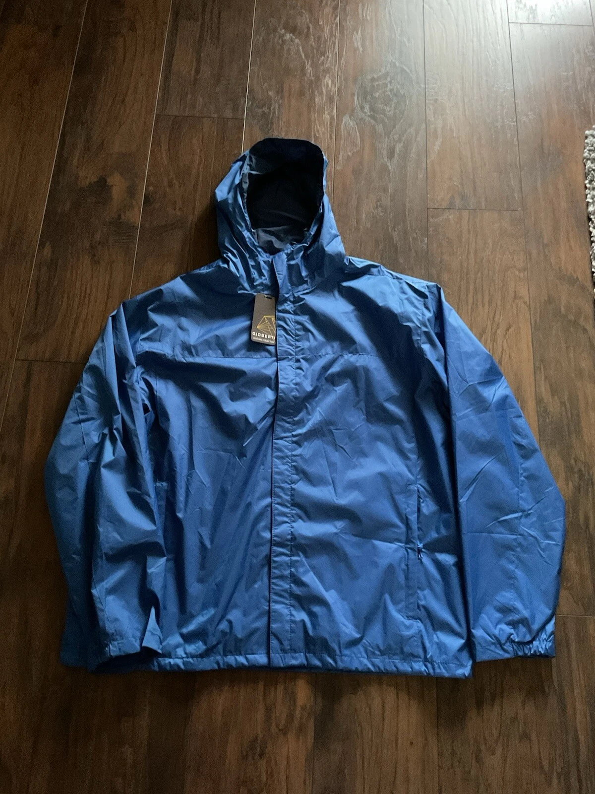 Gioberti Hooded Waterproof Rain Jacket Men’s Royal Blue Sz XL # JA945 NWT