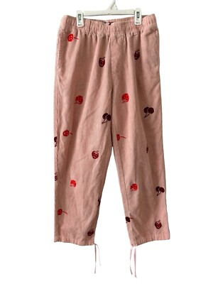 Urban Outfitters Strawberry Embroidered Classic Corduroy Beach Pant Size  Small