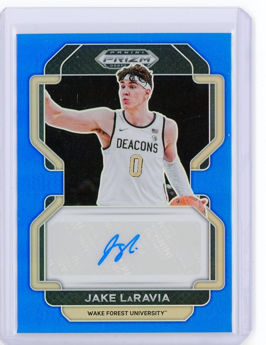 2022-23 Panini Prizm Draft JAKE LARAVIA Blue Rookie AUTO Autograph