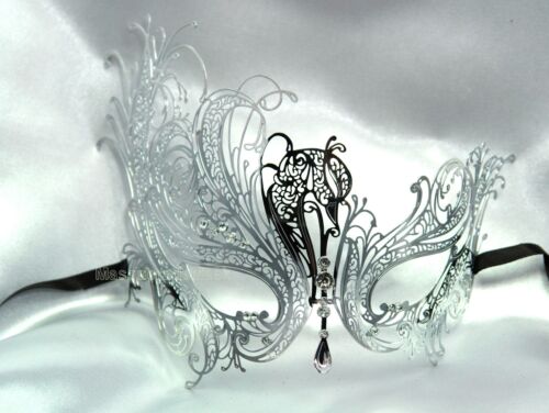 Black Swan metal Masquerade Ball eye mask Carnival Costume Prom birthday Party - Picture 7 of 7