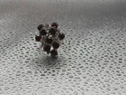 STERLING SILVER VINTAGE STYLE RED GEMSTONE CLUSTER COCKTAIL RING (TDW044640)