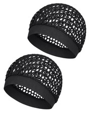 2 Pack Hair Nets for Sleeping Black, Stretchy Elastic No Marks  Secure Hair ...