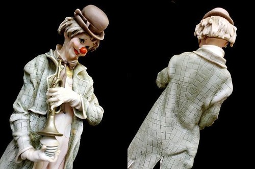FLORENCE Giuseppe Armani Figurine Clown Pierrot Trumpet 45cm - Picture 5 of 10
