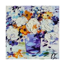 original oil painting Rose flowers vase artwork Floral small wall art 6*6 inch