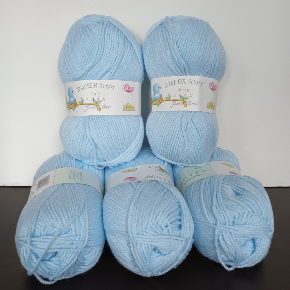 James C Brett Supersoft Baby Aran Wool/Yarn 100g x5 bundles - All Colours
