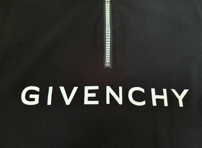 Givenchy Black Logo Knit Short Sleeve Collared 1/4 Zip Polo Shirt Men s L ,