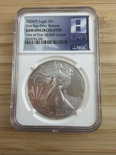 2024(P) $1 Silver Eagle First Star Privy Release One of 1st 50K Gem Unc