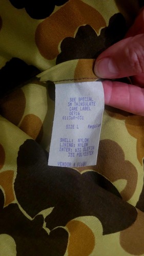 LL Bean 3 Piece Pro Hunting Jacket Men's L Camouflage Olefin Thinsulate USA RARE - Picture 21 of 21