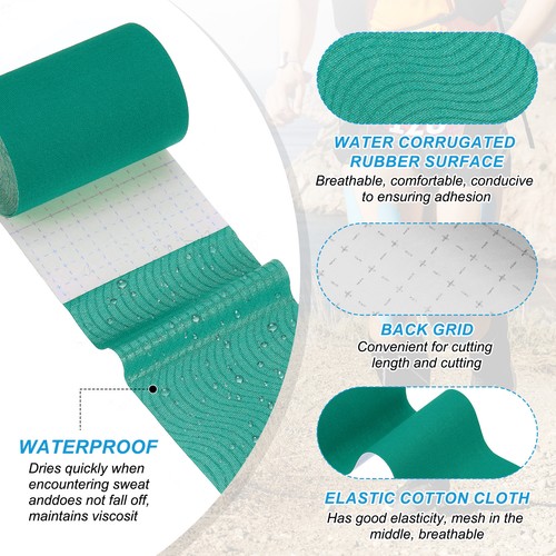 4 Inch x 5m Sports Kinesiology Tape, Dark Green - 2 Rolls - Picture 3 of 7