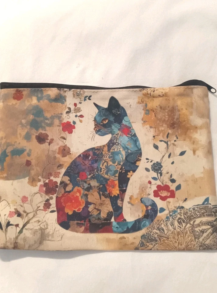 Elegante bolsa de maquillaje floral para gatos Foto 2 de 3