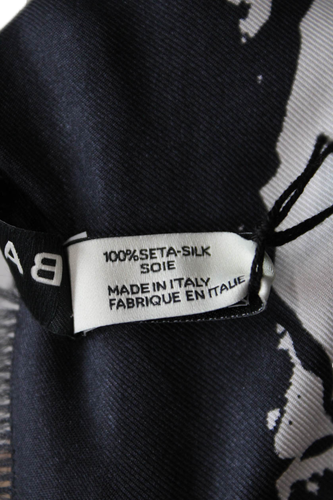 Balenciaga Paris Womens Silk Ink Drawing Print Light Weight Scarf White Black - Picture 6 of 6