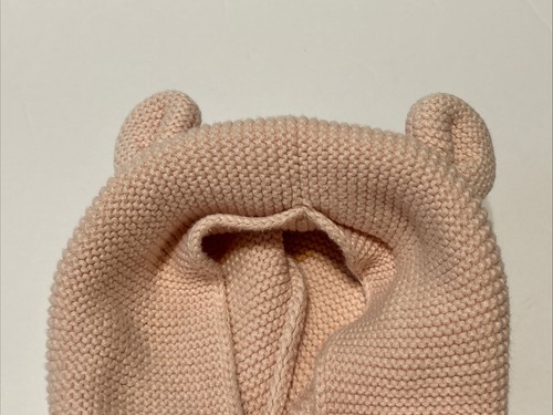 Baby Gap Pink Hooded Cardigan Sweater with Ears Size 0-3 Months - Picture 4 of 6