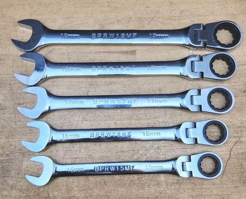 New Cornwell BluePower BPRW12MFST - 12 Pc Metric Ratcheting Flex Head Wrench Set - Picture 5 of 7
