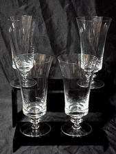 Vintage GORHAM CRYSTAL 6.75" Iced Tea Glass ELEGANCE Wafer Stem 1493 - Set Of 4