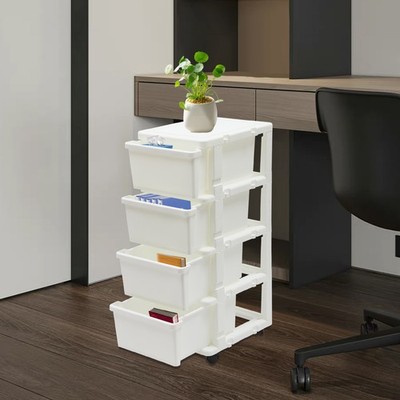 87.8cm(H) Document Storage Box Movable Office File Drawer Organizer W/ 4 Drawers