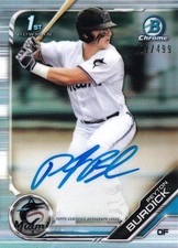 2019 Bowman Draft Peyton Burdick Chrome Draft Auto /499 Marlins