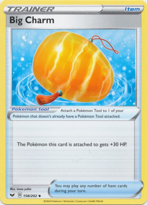 4x NM-Mint Big Charm - 158/202 - Uncommon Pokemon Sword and Shield
