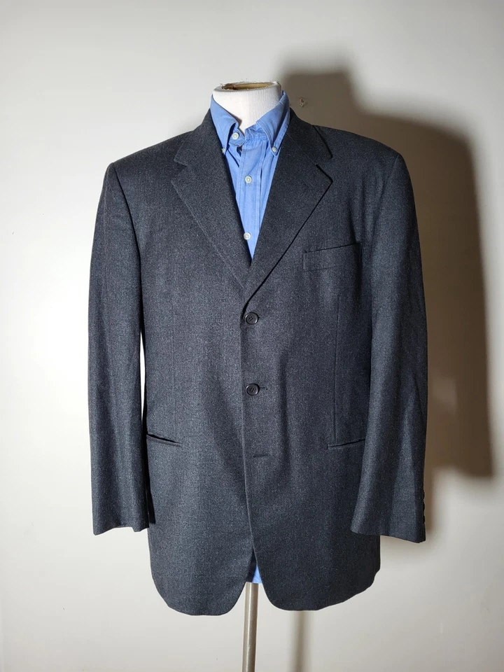 Vestimenta Wool Cashmere Flannel Tweed Charcoal Gray Blazer Coat Jacket 54 44R - Image 4 of 4