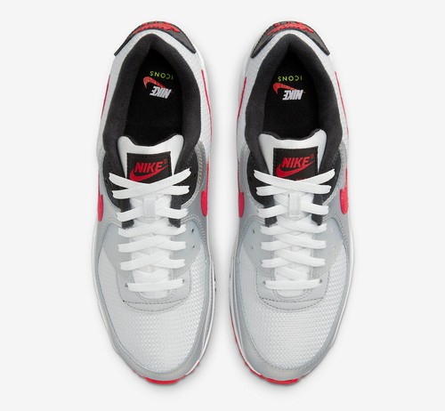 Nike Air Max 90 Iconos Silver Bullet Zapatillas Deportivas Rojo Plata 40 US 7 - Picture 3 of 8